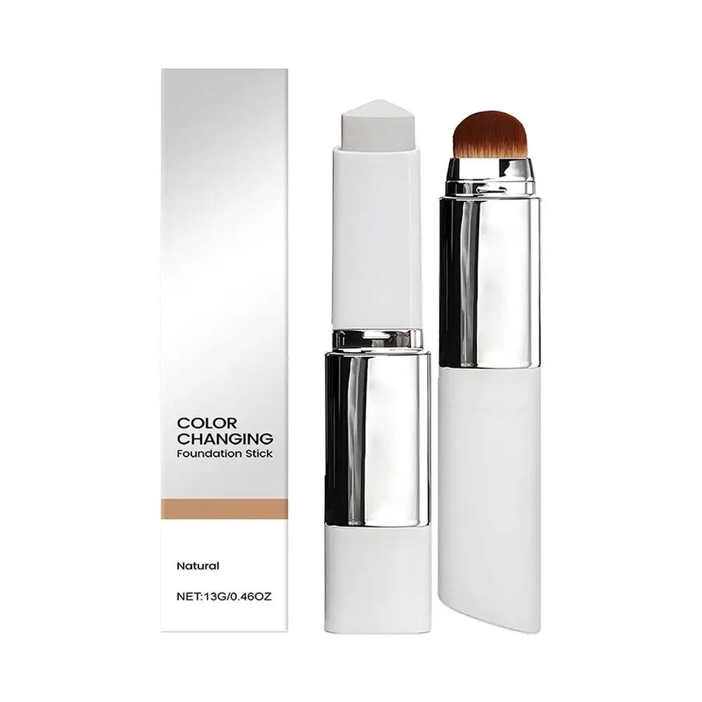 2-in-1 Farbwechselnde Foundation-Stick-Flüssigfoundation – Leicht, Feuchtigkeitsspendend & Aufhellend – Farbwechselnde Foundation für alle Hauttypen